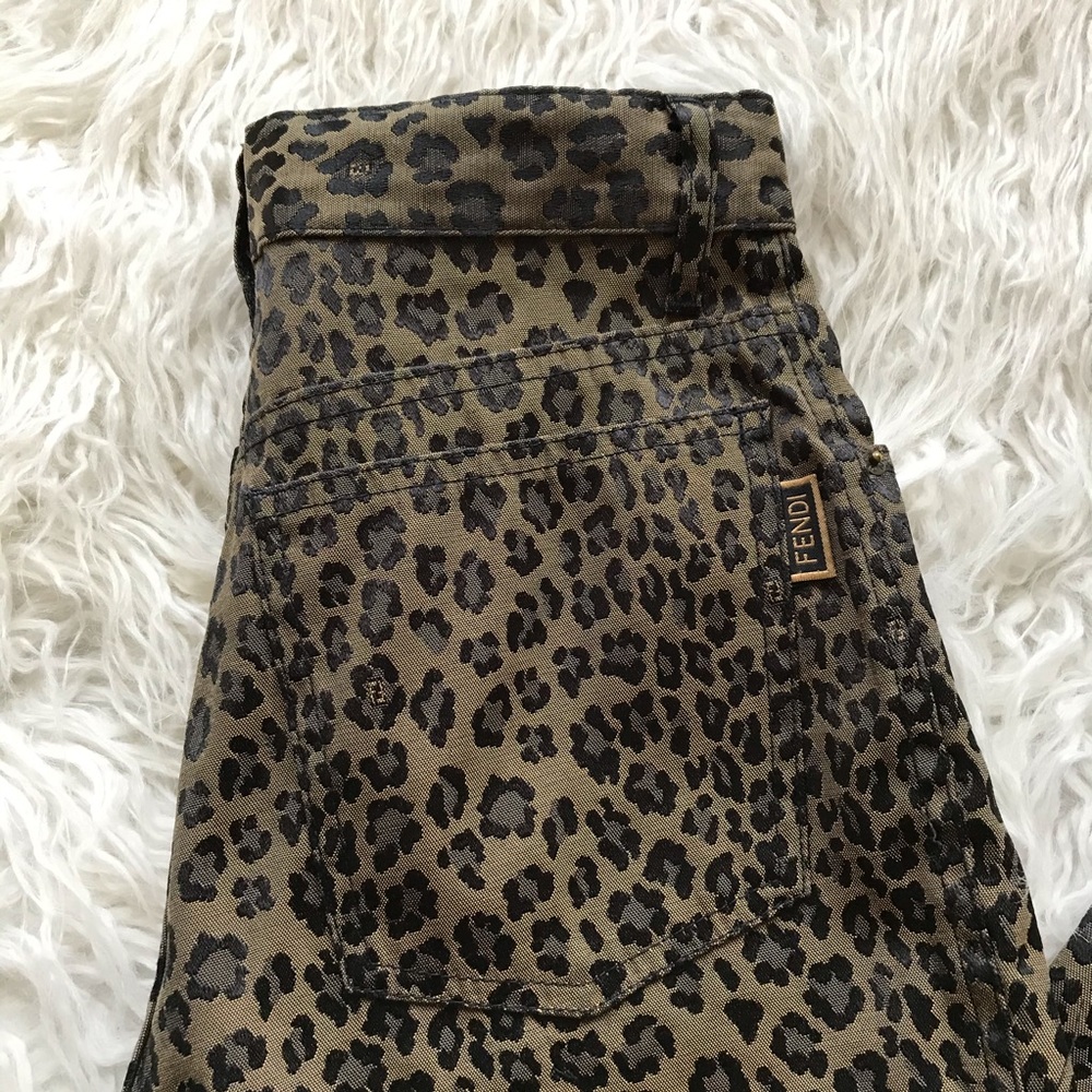 Vintage 1990’s Fendi Zucca Leopard Print Trousers - Picture 2 of 16